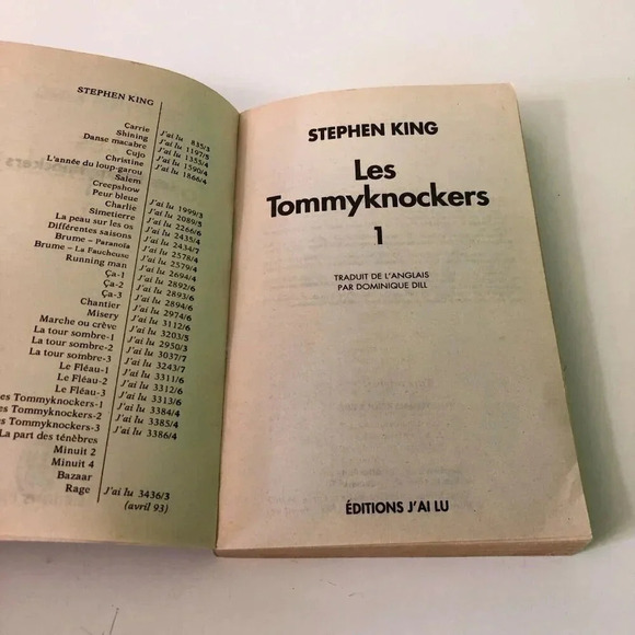 Vintage 90s Stephen King Les Tommyknockers  Volume 1 French Paperback Book - Picture 11 of 16